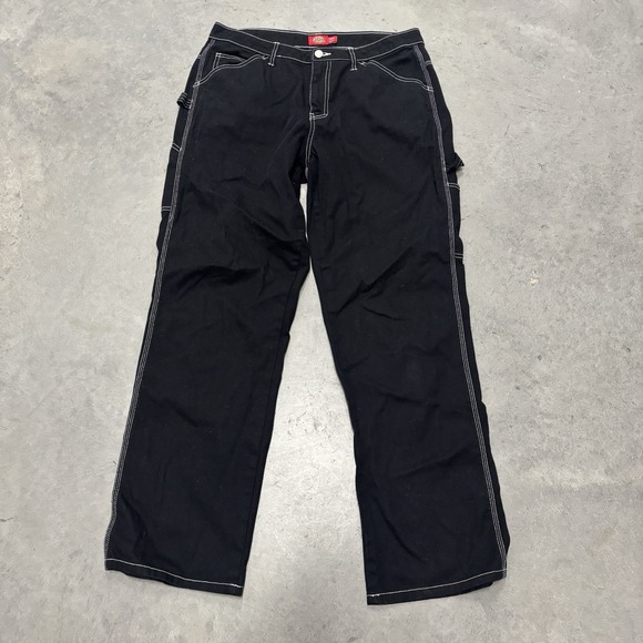 Dickies Women's Black Denim Carpenter Jeans Pants 13/31 Straight Leg - Picture 1 of 7